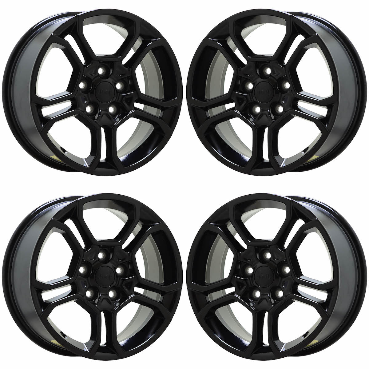 18" Jeep Grand Cherokee Gloss Black wheels rims Factory OEM set 9309
